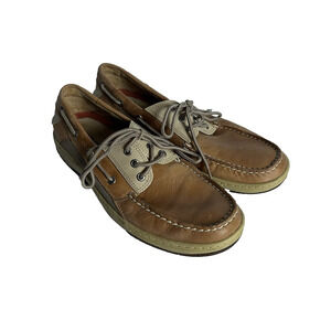 Sperry Top Sider Men 10.5M Brown Leather Oxford Lace Up 3-Eyelet Deck Boat Shoes
